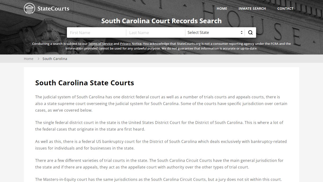 South Carolina Court Records - SC State Courts