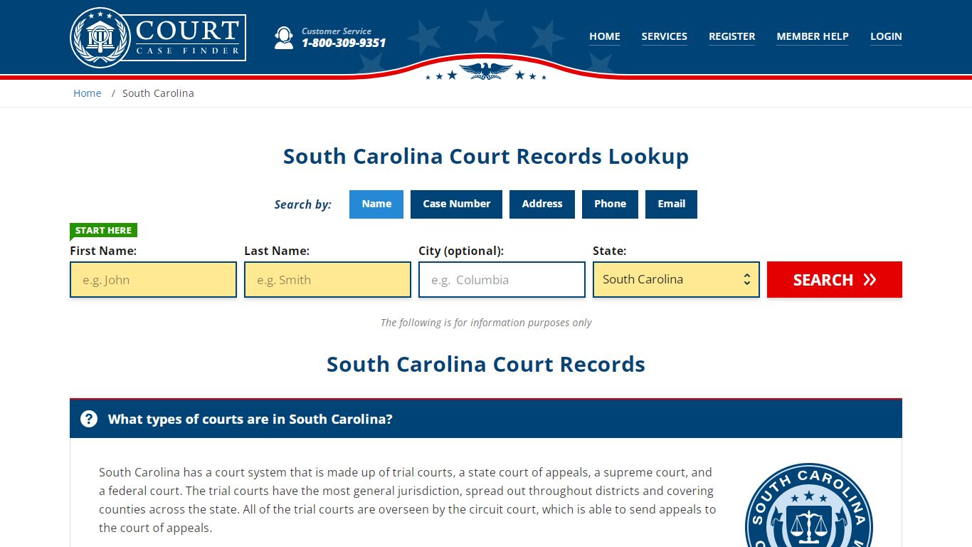 South Carolina Court Records Lookup - SC Court Case Search